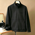 Men's Full-Zip Stand-Collar Jacket – Casual Long-Sleeve Soft Fleece Athletic Jacket; Classic Business-Casual Outerwear