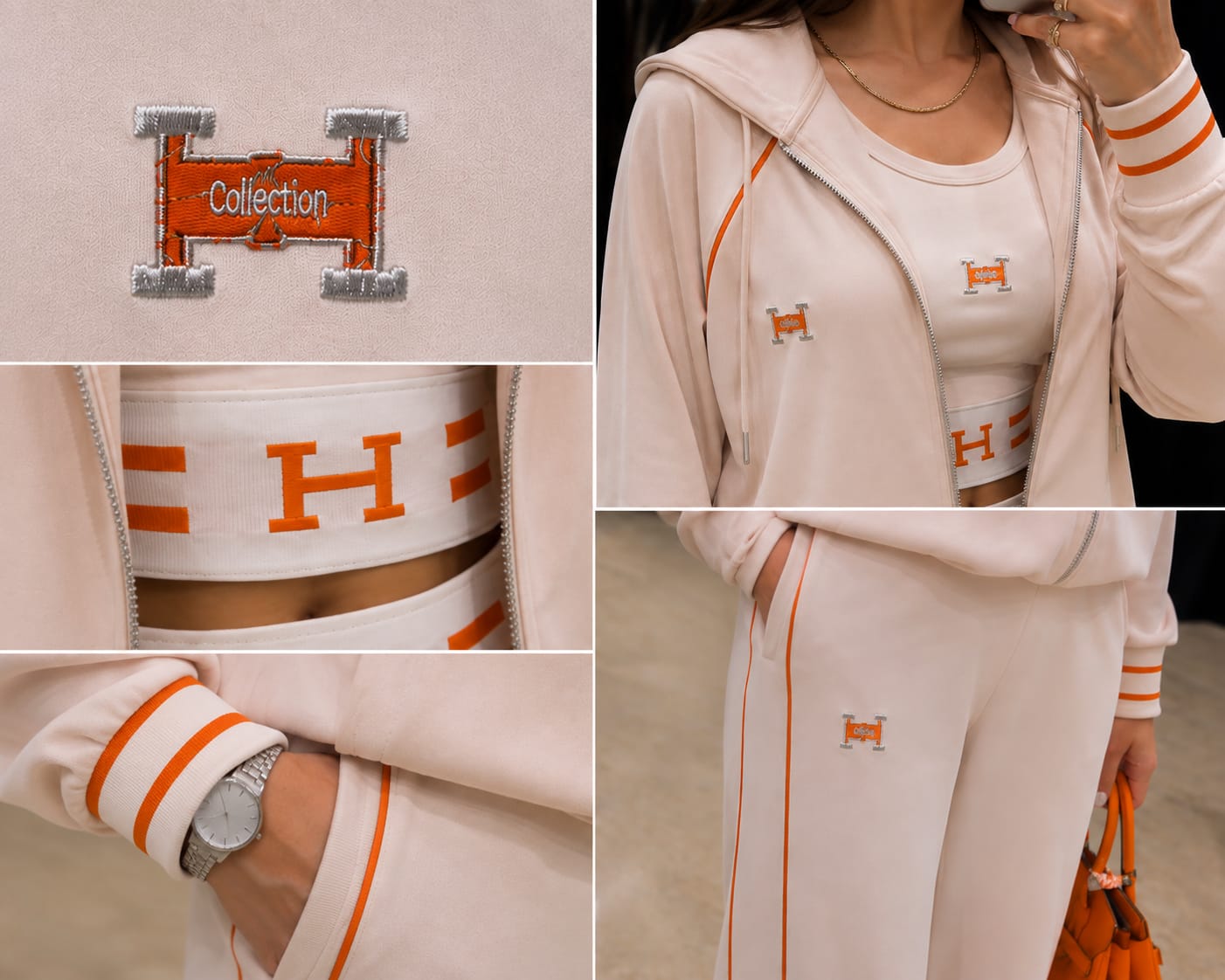 Women’s Premium 3-Piece Co-Ord Set Stylish Hoodie, Crop Top & Wide-Leg Pants Trendy Casual Tracksuit Set