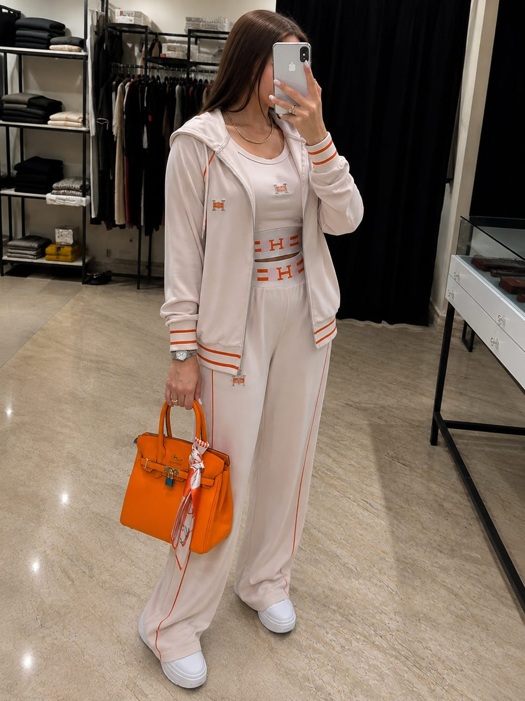 Women’s Premium 3-Piece Co-Ord Set Stylish Hoodie, Crop Top & Wide-Leg Pants Trendy Casual Tracksuit Set