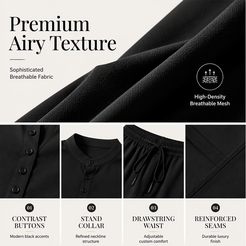 ⏳Time-Limited Special⏰Men's Minimalist Casual Shirt and Pants Set – Breathable Blend & Stylish Button Detail ☀️