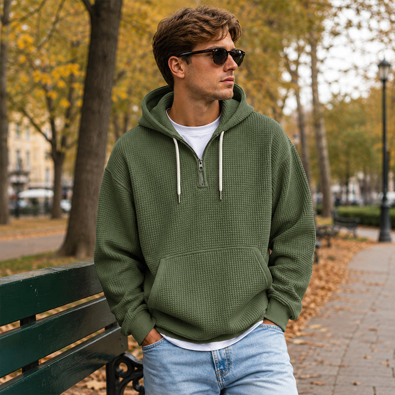 🔥👕 50% OFF! Moletom Masculino com Capuz e Zíper no Peito – Confortável, Esportivo e Versátil